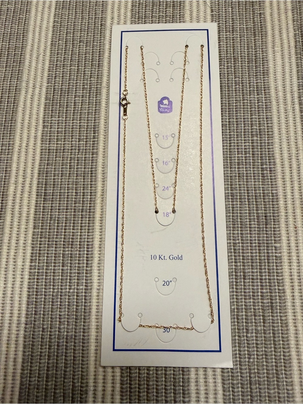 NEW Viking 10K Solid Yellow Gold Dainty Pendant Chain Necklace 18"